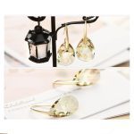گوشواره قطره جواهری Swarovski آبکاری طلا