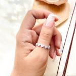حلقه قلب جواهری نقره