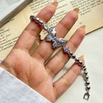 دستبند طرح پروانه جواهری آبکاری رودیوم - Image 3