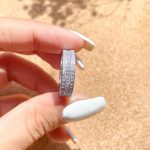 حلقه جواهری پهن نقره