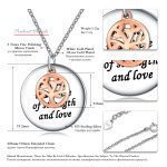 گردنبند آویزدار درخت خانواده Family is a circle of strength and love نقره