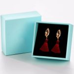 گوشواره منگوله دار جواهری Swarovski آبکاری طلا