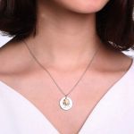 گردنبند آویزدار درخت خانواده Family is a circle of strength and love نقره