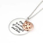 گردنبند آویزدار درخت خانواده Family is a circle of strength and love نقره