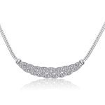 گردنبند چسب گندم جواهری آبکاری پلاتین/رزگلد