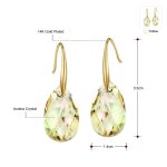 گوشواره قطره جواهری Swarovski آبکاری طلا