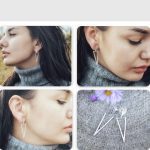 گوشواره مثلث آفریقایی بلند جواهری آبکاری طلا سفید