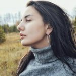گوشواره مثلث آفریقایی بلند جواهری آبکاری طلا سفید