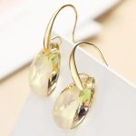 گوشواره قطره جواهری Swarovski آبکاری طلا