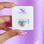 حلقه ناخن قلب جواهری آبکاری رودیوم قابل تنظیم