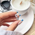 حلقه بینهایت چشم نظر جواهری نقره