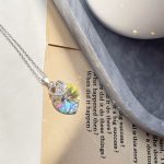 گردنبند قلب Swarovski هفت رنگ نقره