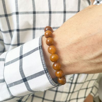 دستبند عقیق یمنی قهوه ای