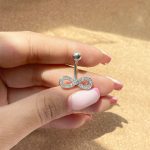 پیرسینگ ناف بینهایت جواهری آبکاری رودیوم پین استیل