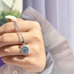 نیم ست چشم نظر جواهری آبکاری رودیوم