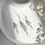 نیم ست برگ جواهری آبکاری رودیوم