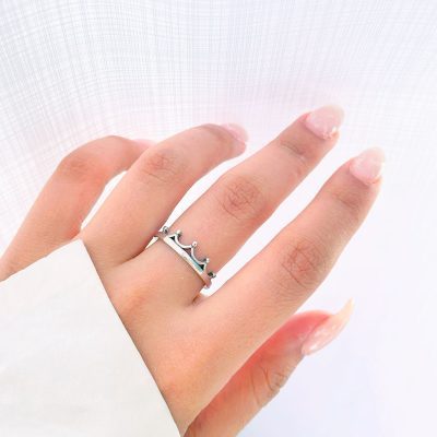 حلقه تاج کلاسیک نقره
