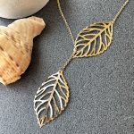 گردنبند برگ Dly طلایی - تصویر 2