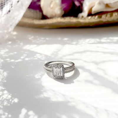 انگشتر سولیتر امرالد کات نقره