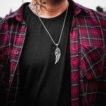 گردنبند بال گل رز استیل