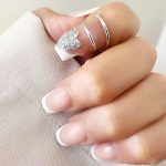 حلقه ناخن قلب جواهری آبکاری رودیوم قابل تنظیم