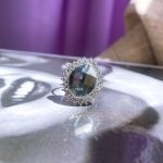 انگشتر تاج Swarovski جواهری قابل تنظیم آبکاری رودیوم