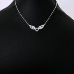 گردنبند قلب بال فرشته جواهری نقره