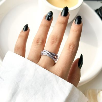 حلقه X جواهری آبکاری رودیوم