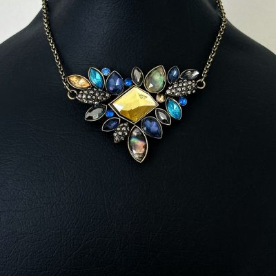 گردنبند گل ماکسی رنگارنگ برنزی