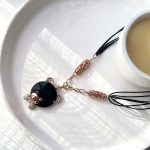 گردنبند بلند خرس جواهری آبکاری رزگلد