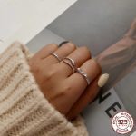 حلقه پاپیون جواهری نقره