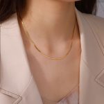 زنجیر هرینگبون استیل طلایی/نقره ای