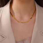 زنجیر هرینگبون استیل طلایی/نقره ای