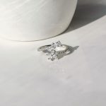 حلقه گل Pear جواهری نقره قابل تنظیم