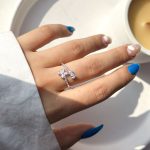 حلقه گل Pear جواهری نقره قابل تنظیم