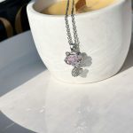 گردنبند گربه صورتی آبکاری رودیوم