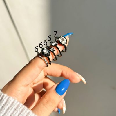 پک انگشتر هندسی مشکی