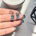 گوشواره جغد آبکاری رودیوم