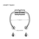 فیک سپتوم مگنتی استیل مشکی/نقره ای (همراه با دوسری اسپایکی و گرد)