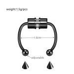 فیک سپتوم مگنتی استیل مشکی/نقره ای (همراه با دوسری اسپایکی و گرد)