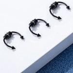 فیک سپتوم مگنتی استیل مشکی/نقره ای (همراه با دوسری اسپایکی و گرد)