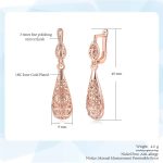 گوشواره آویزدار گل مشبک آبکاری رودیوم نقره ای/رزگلد