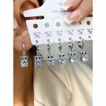 گوشواره جغد آبکاری رودیوم