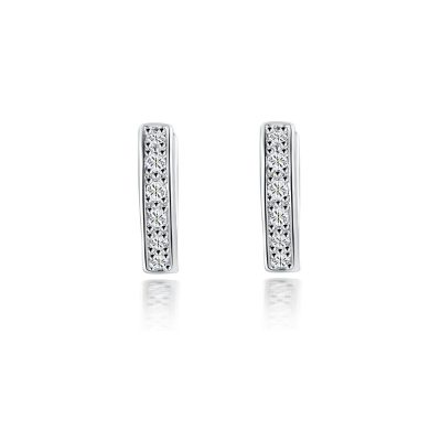 گوشواره حلقه ای جواهری آبکاری رودیوم