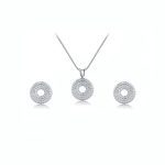 نیم ست Red Stone جواهری آبکاری رودیوم