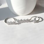 حلقه 4 انگشتی گل marquise جواهری قابل تنظیم آبکاری رودیوم