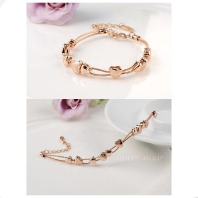 دستبند قلب آبکاری رزگلد