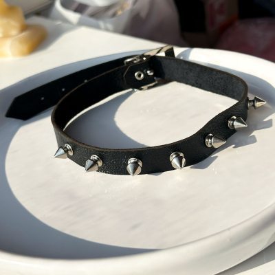 چوکر اسپایکی چرمی استیل