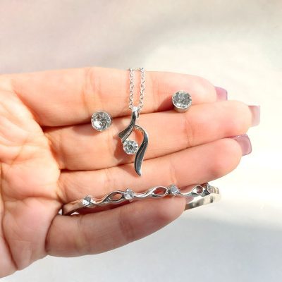 ست اشک آبکاری نقره ای