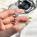 دستبند مهره ای پروانه جواهری نقره